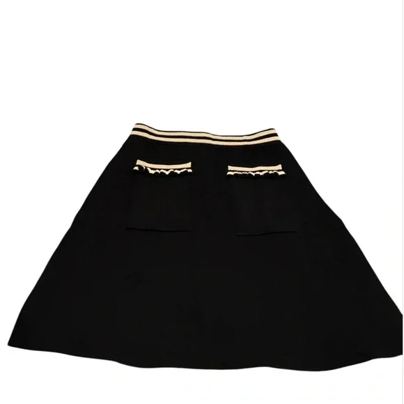 Sandro black & beige knit  midi skirt - Picture 2 of 3